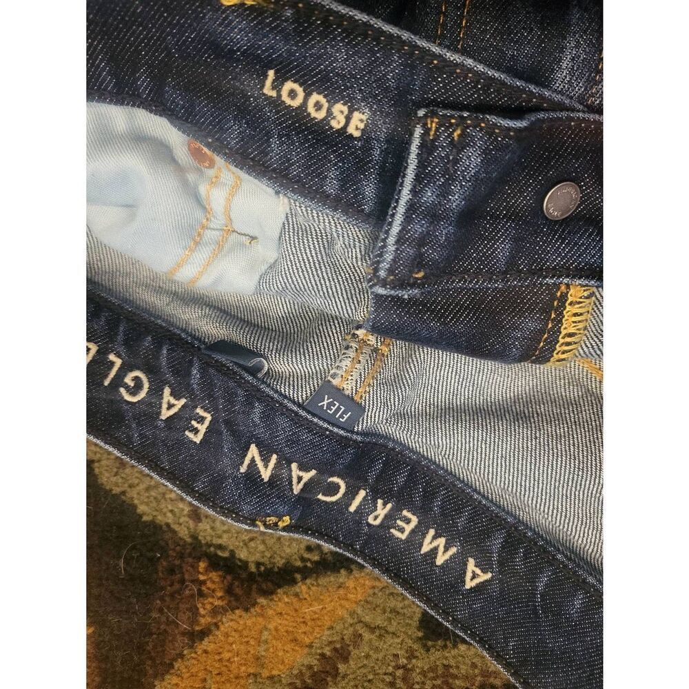American Eagle Jeans Men's 36 x 32 Blue Easyflex Loose Lyocell Dark Wash - Picture 5 of 6